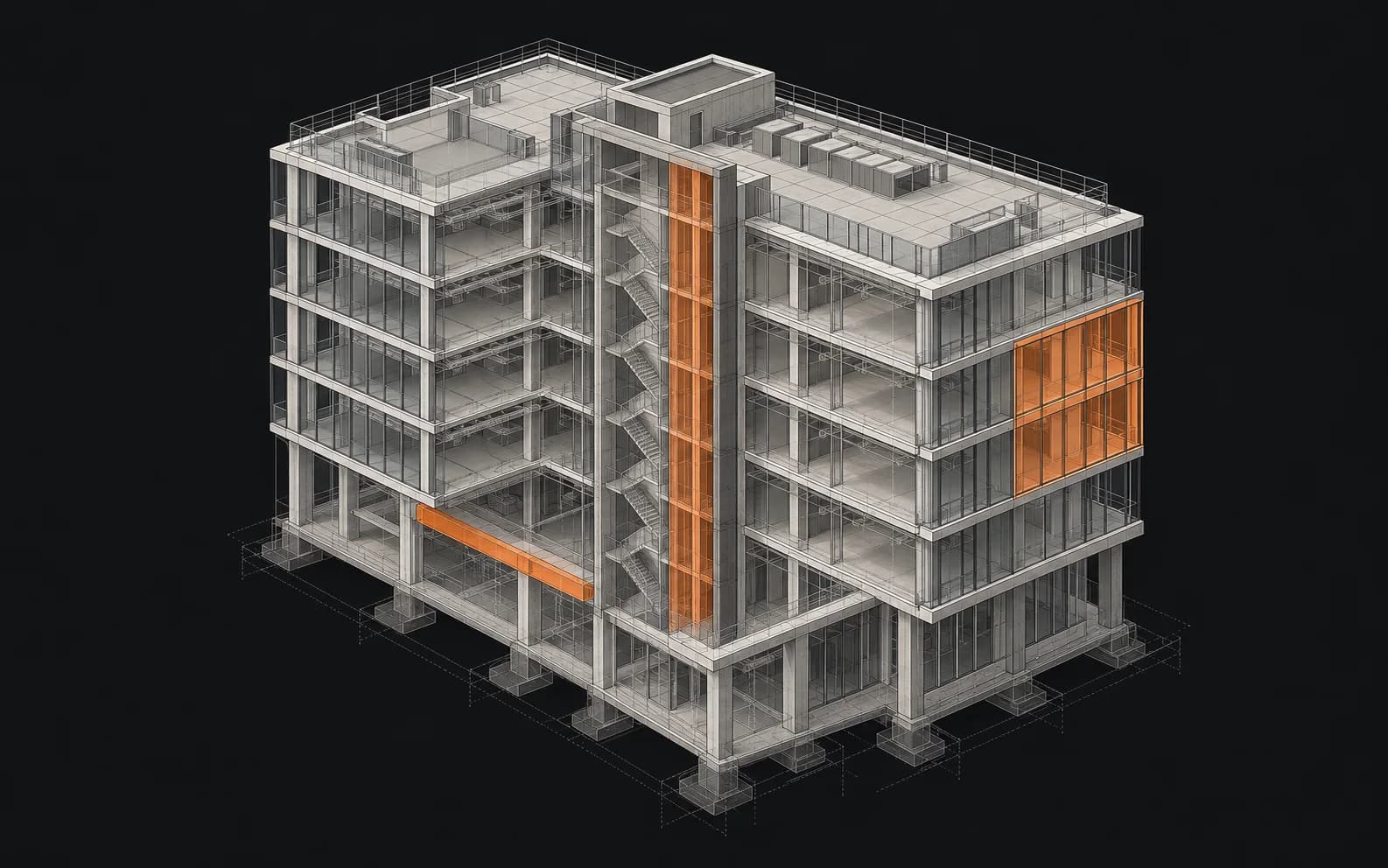Architectural model used as the source for a material study